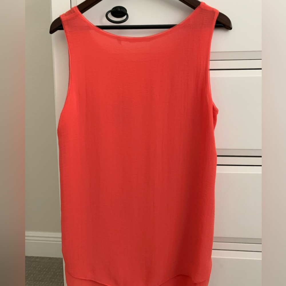 Soft surroundings, Summer Fling tunic blouse, deep sea, coral, PM